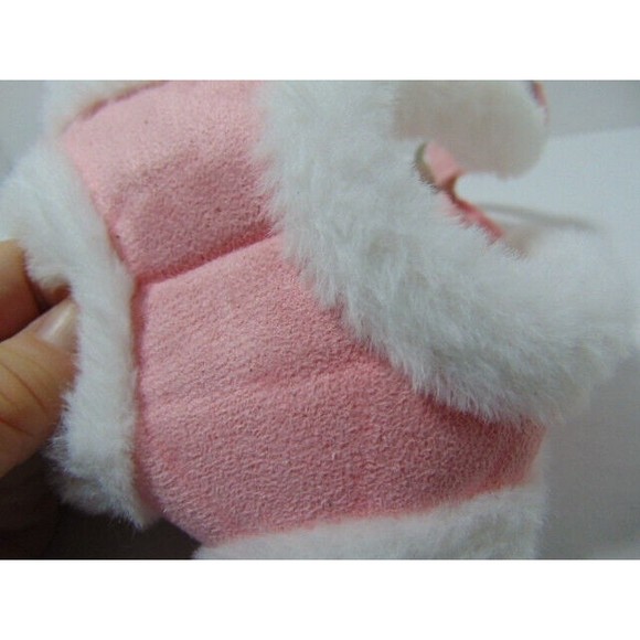 Pink and White Faux Leather & Fur Padded Dog Harness, Winter Dog Harness Small - Picture 4 of 9